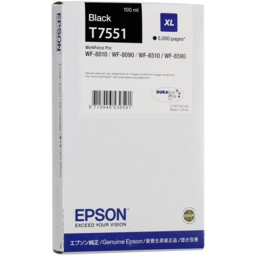 Epson C13T75514010 (T7551XL) Original Black Cartridge - WF-8010DW / WF-8090 - 1