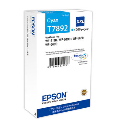 Epson C13T789240 (T7892) Cyan Original Cartridge - WF-5110 / WF-5190 - 2