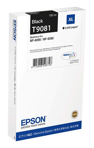 Epson C13T908140 (T9081) XL Siyah Orjinal Kartuş - WF-6090 / WF-6590 (T6540) - 1