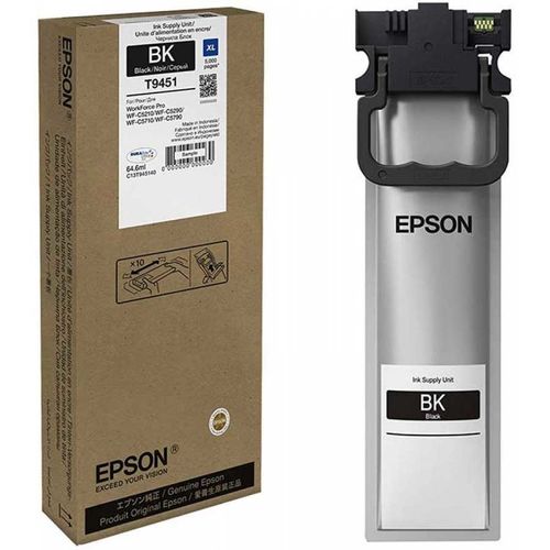 Epson C13T945140 (T9451) Siyah Orjinal Mürekkep - WF-C5210DW / WF-C5290DW (T12073) - 1