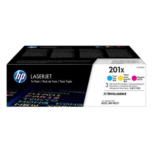 HP CF253XM (201X) 3Pk Original Toner - LaserJet Pro M252dw / M274dn - 1