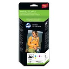 HP CG927EE (364) 3lü Set Orjinal Kartuş + 100 Fotoğraf Kağıdı - C5380 / C6380 (T2429) - 1