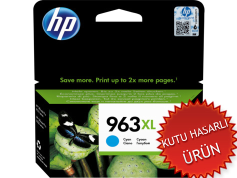 HP 3JA27AE (963XL) Mavi Orjinal Kartuş Yüksek Kapasite - OfficeJet Pro 9010 (C)