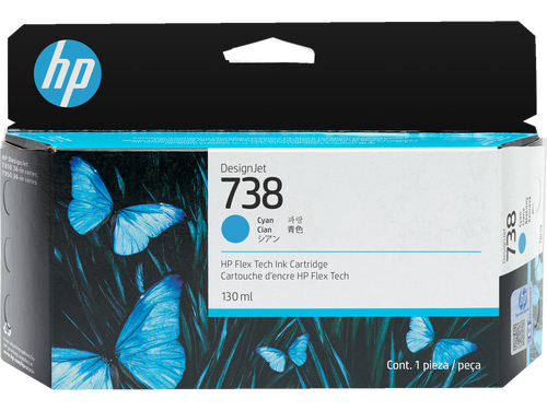 HP 498N5A (738) Cyan Original Cartridge - DesignJet T850 / T950