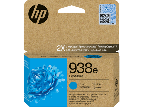 HP 4S6X9PE (938E) Cyan Original Cartridge - Pro 9720