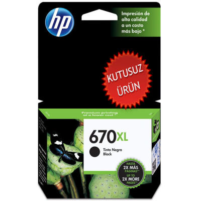 HP CZ117AB (670XL) Black Original Cartridge Hıgh Capacity - DeskJet 3525 (Wıthout Box) 