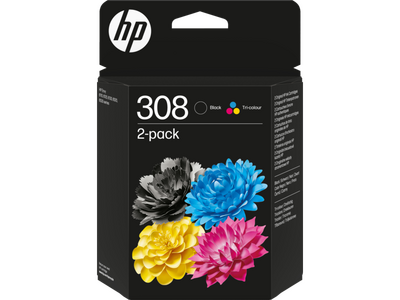 HP - HP 6L6S6UE (308) Black+Color 2 Pack Original Cartridge - Envy 6110