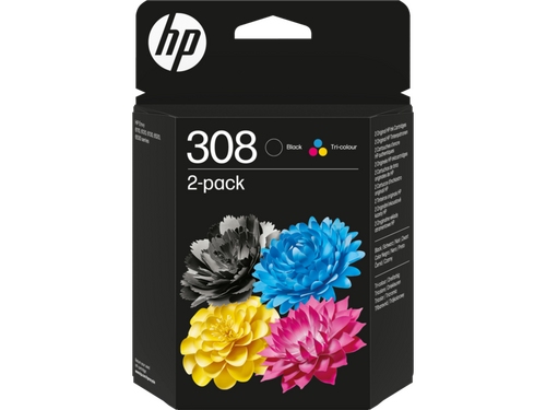 HP 6L6S6UE (308) Black+Color 2 Pack Original Cartridge - Envy 6110