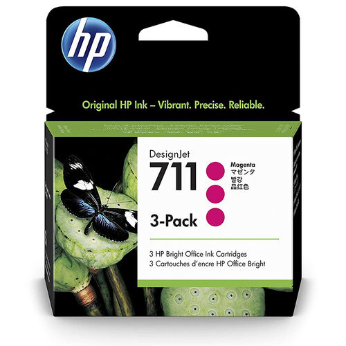 HP CZ135A (711) Kırmızı Orjinal Kartuş 3lü Paket - DesignJet T120 (T1818) - 1