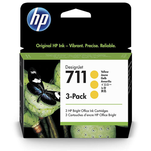 HP CZ136A (711) Sarı Orjinal Kartuş 3lü Paket - DesignJet T120 (T1373) - 1