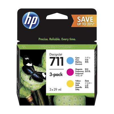 HP P2V32A (711) Colour Original Cartridge 3Pk - DesignJet T120 