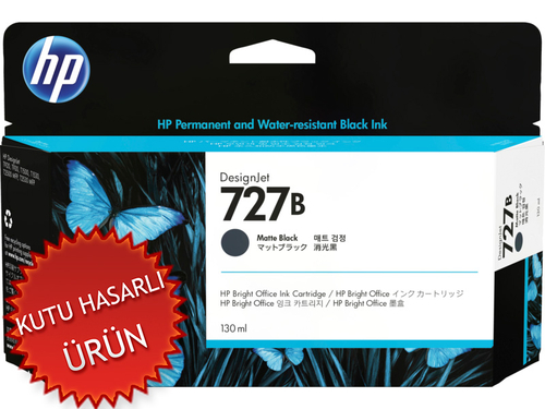 HP 727B (3WX13A) Matte Black Original Cartridge - DesignJet T1500 (Damaged Box) - 1