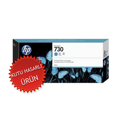 HP - HP 730 P2V68A Cyan Original Cartridge 300ml DesignJet T1700 (Damaged Box)