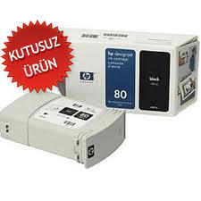 HP C4871A (80) Black Original Plotter Cartridge Hıgh Capacity - DesignJet 1050 (Without Box) 