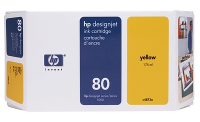 HP - HP C4873A (80) Sarı Orjinal Plotter Kartuş - DesignJet 1050 (T1303)