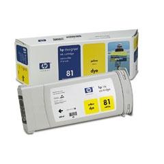 HP C4933A (81) Yellow Original Cartridge - DesignJet 5000 / 5500 (B) 