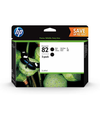 HP P2V34A (82) Dual Pack Black Original Cartridge - Designjet 500 