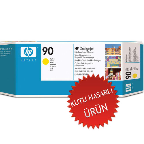 HP C5057A (90) Yellow Original Head Cartridge - DesignJet 4000 (Damaged Box) - 1