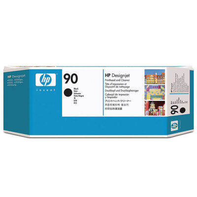 HP C5054A (90) Siyah Kafa Kartuş + Temizleyici - DesignJet 4000 (T1300) - 2