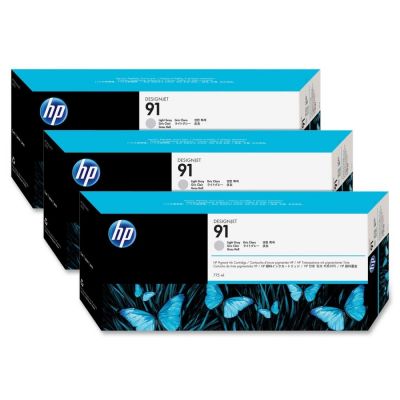 HP C9482A (91) Açık Gri Orjinal Plotter Kartuş 3lü Paket - Designjet Z6100 (T2620) - 1