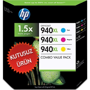 HP CH637BN (940XL) Orjinal 3lü Kartuş Sarı + Kırmızı + Mavi - Pro 8000 / 8500 (U) (T1501) - 1