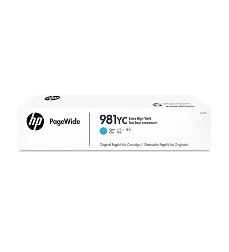 HP L0R17YC (981YC) Cyan Original Cartridge Extra High Capacity - PageWide 556dn / MFP586z - 1