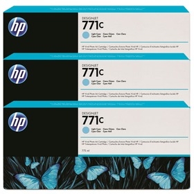 HP B6Y36A (771C) Lıght Cyan 3Pk Plotter Cartridge - DesignJet Z6200 - 1