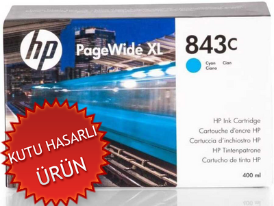 HP - HP C1Q66A (843C) Cyan Original Cartridge - PageWide XL4000 (Damaged Box)