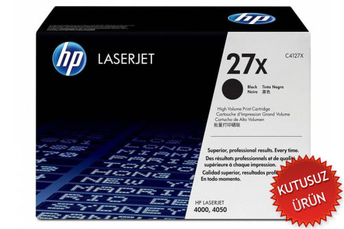 HP C4127X (27X) Black Original Toner - LaserJet 4000 (Without Box) - 1