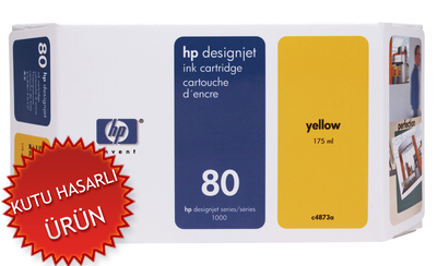 HP - HP C4873A (80) Sarı Orjinal Plotter Kartuş - DesignJet 1050 (C)