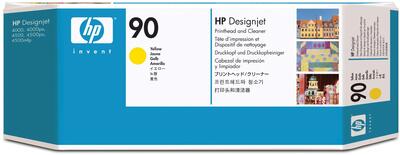 HP C5057A (90) Original Yellow Head Cartridge + Cleaner - DesignJet 4000 