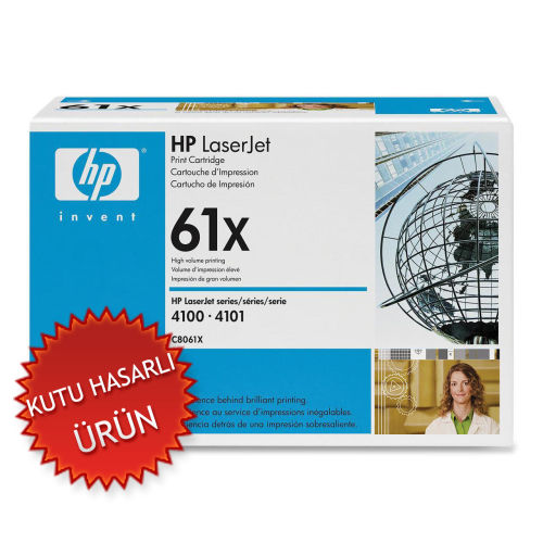 HP C8061X (61X) Black Original Toner - LaserJet 4100 (Wıthout Box) - 1