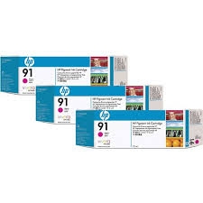 HP C9484A (91) Magenta Original Plotter Cartridge 3Pk - Designjet Z6100 