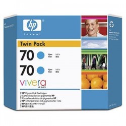 HP CB343A (70) Cyan Original Cartridge Dual Pack - Designjet Z2100 - 1