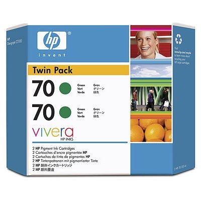 HP CB348A (70) Green Original Cartridge Dual Pack - Designjet Z2100 - 1