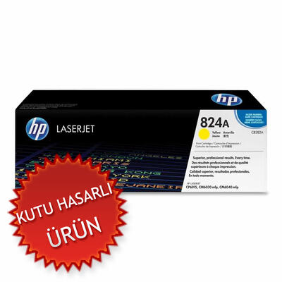 HP CB382A (824A) Yellow Original Toner - Laserjet CP6015 (Damaged Box) 