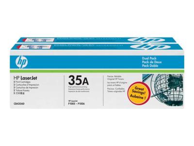 HP CB435AD (35A) Black Original Toner Dual Pack - LaserJet P1005 (B) 