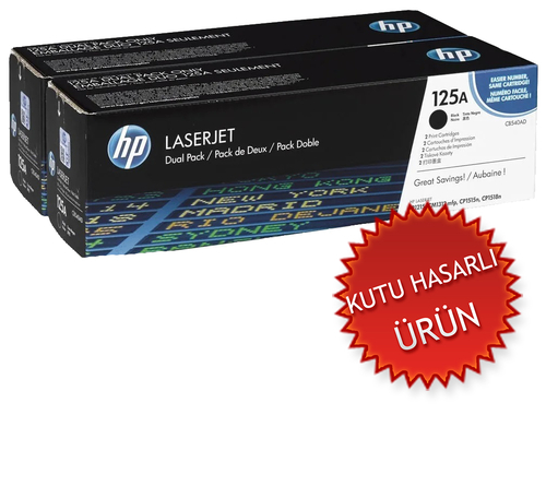 HP CB540AD (125A) Black Dual Pack Original Toner - LaserJet CP1215 (Damaged Box)