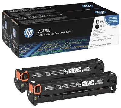 HP CB540AD (125A) Black Dual Pack Original Toner - LaserJet CP1215 