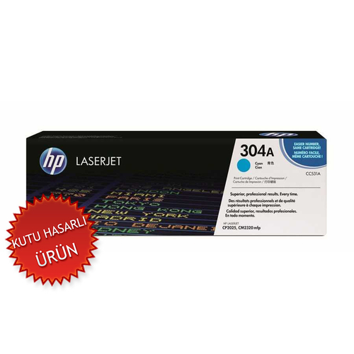 HP CC531A (304A) Cyan Original Toner - CP2025n / CP2025dn (CF372AMDEN AYRILMA) - 1