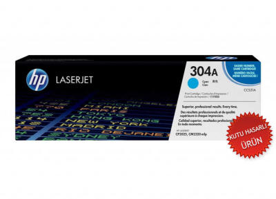 HP CC531A (304A) Cyan Original Toner - LaserJet CP2025n (Damaged Box) 