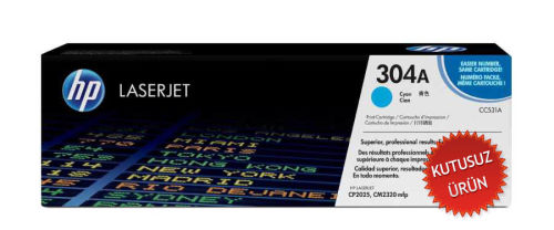 HP CC531A (304A) Cyan Original Toner - LaserJet CP2025n (Without Box) - 1