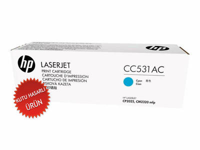 HP CC531AC (304A) Cyan Original Toner - LaserJet CP2025n (Damaged Box) 