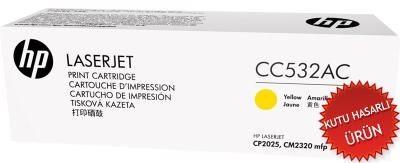 HP CC532AC (304A) Yellow Original Toner - LaserJet CP2025n (Damaged Box) 