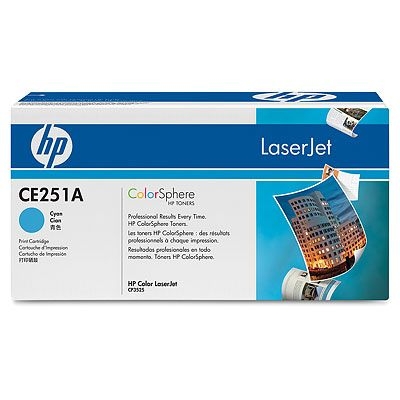 HP CE251A (504A) Cyan Original Toner - CP3525 / CM3530 (B) - 1