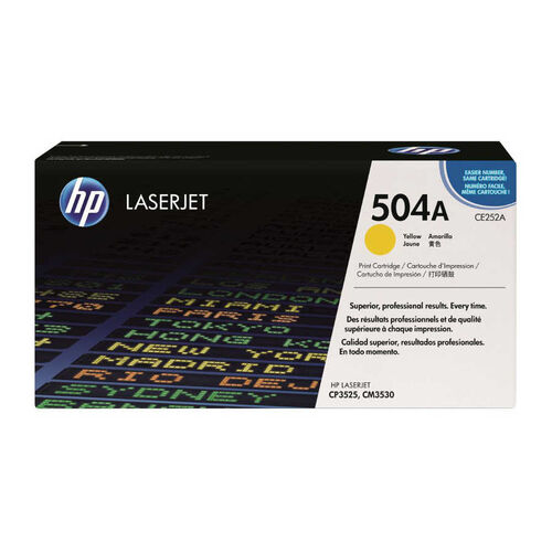 HP CE252A (504A) Sarı Orjinal Toner - CP3525 / CM3530 (T9996) - 1