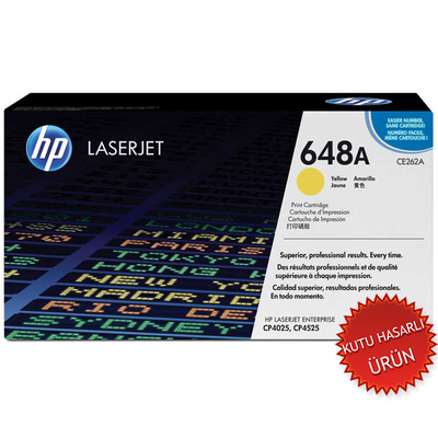 HP - HP CE262A (648A) Yellow Original Toner - CP4525dn / CP4525n (Damaged Box)