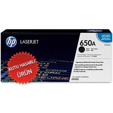 HP CE270A (650A) Black Original Toner - CP5525dn (Damaged Box) - 1