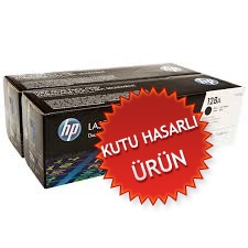 HP CE320AD (128A) Black Dual Pack Original Toner - CP1525 / CM1415 (Damaged Box) - 1