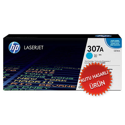 HP CE741A (307A) Cyan Original Toner - LaserJet CP5225 (Damaged Box)